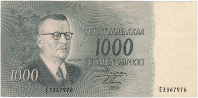 1000 Markkaa 1955 E-sarjaa, vl.II, kl.6