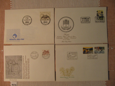 Suomen FDC kirjeitä 10 kpl. 1981-2002.