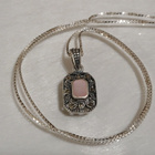 Hopea mother of pearl musta kivi riipus kaulakoru 925 - pikkukuva 2
