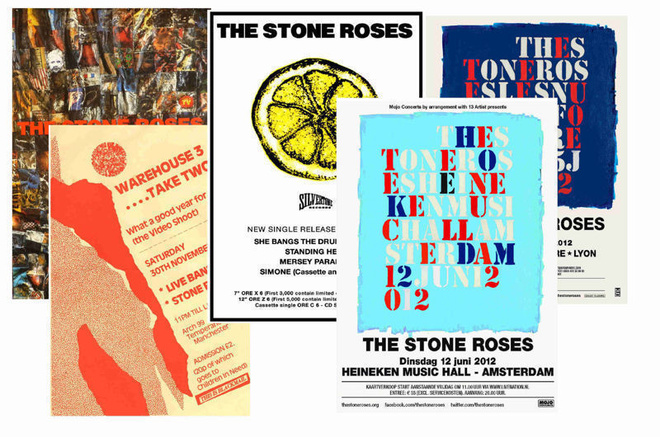 STONE ROSES -- julistesetti A4 x 5 (mm. UPEA lahja !!!) #1