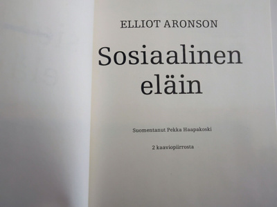 Sosiaalinen eläin - Elliot Aronson 1.p (sid.)