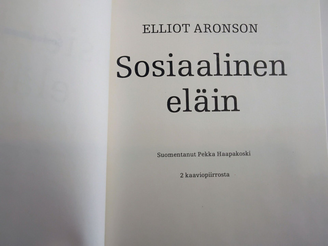 Sosiaalinen eläin - Elliot Aronson 1.p (sid.)