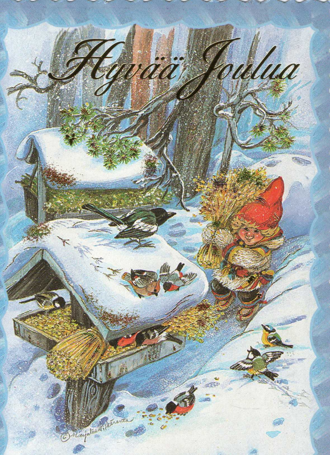 MARJA - LIISA  PITKÄRANTA  POSTIKORTTI  - LYHTEITÄ LINNUILLE