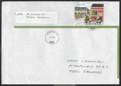 Postilähetys - Koiramäki 1994 (LAPE 1266) Tampere 4.11.1994