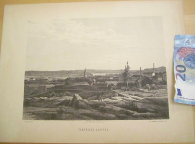 VANHA Gravyyri Knutson Tampere 1887 Edlund Tilgmann