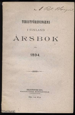 Turistföreningens i Finland Årsbok 1894 harvinainen!