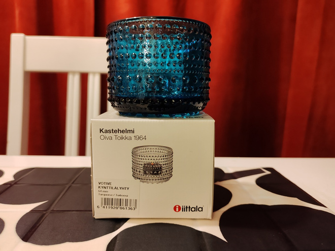 Iittala Kastehelmi kynttilälyhty, 64 mm, Turkoosi