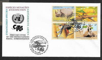 YK Wien - Uhanalaiset lajit 1995 FDC (Mic. 180-183)