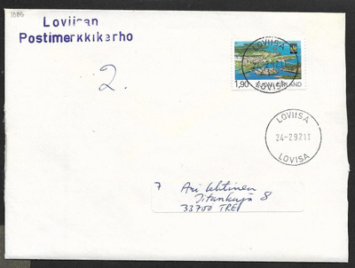 Postilähetys - Savonlinna (LAPE 1086) Loviisa 24.2.1992