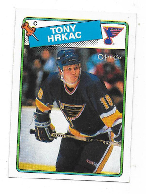 1988-89 OPC #129 Tony Hrkac , St Louis Blues RC