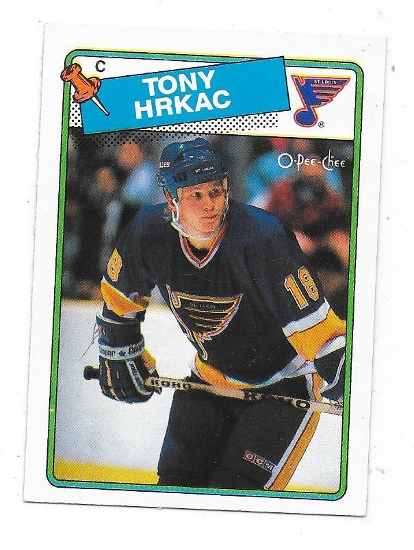 1988-89 OPC #129 Tony Hrkac , St Louis Blues RC