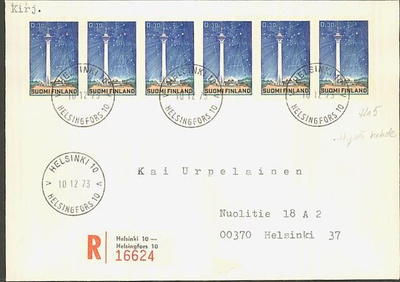 M63 1971 30p Näsinneula 6-rivilöl R-kirje