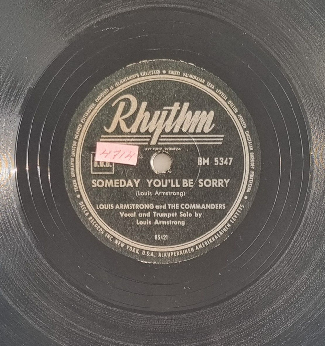 Savikiekko 1947 - Louis Armstrong - Rythm BM 5347
