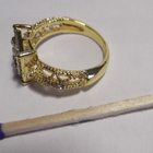 Upea kullansäv, koristeellinen kivellinen sormus,koko 18,2mm - pikkukuva 3
