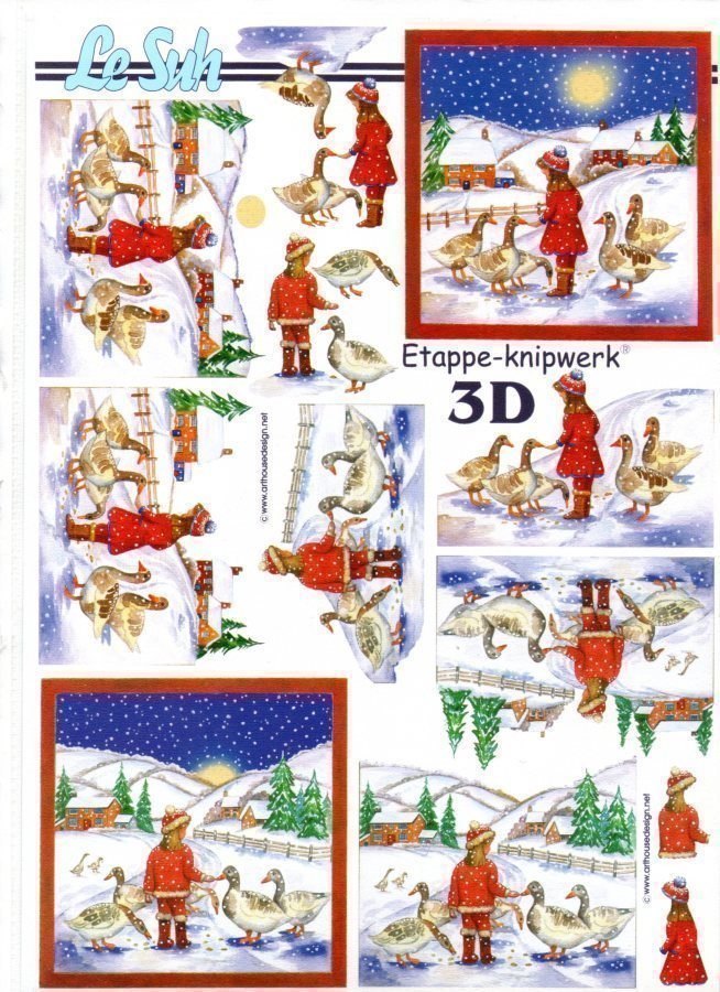 3D KUVA "°TYTTÖ & ANKAT LUMISATEESSA"° /Le Suh