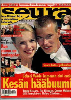 Seura n:o 24 1996 Waltteri & Katri. Kultaranta. Laura Voutil