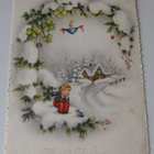 Vanha joulukortti, 1950-luvulla kulkenut - pikkukuva 1
