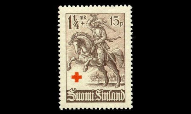 223 ** Punainen risti 1 1/4mk+15p (1940)