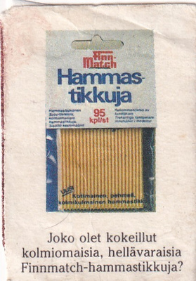 Hammastikkuja, Finnmatch-hammastikkuja   , s74