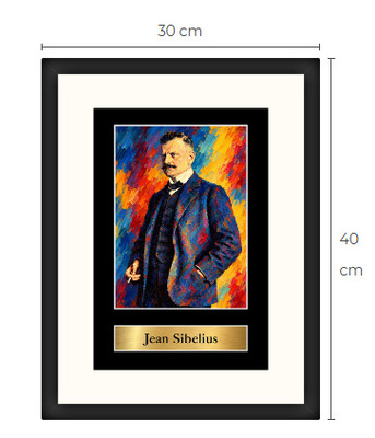 Uusi Jean Sibelius art print kehystetty 30 cm x 40 cm
