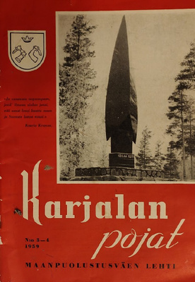 Karjalan Pojat - Maanpuolustusväen lehti n:o 3 - 4 / 1959.