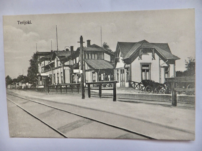 VANHA Postikortti Terijoki Rautatie Asema 1900-l