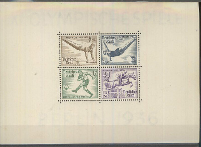 Olympia 1936 - Saksa Mi Bl 5z ++