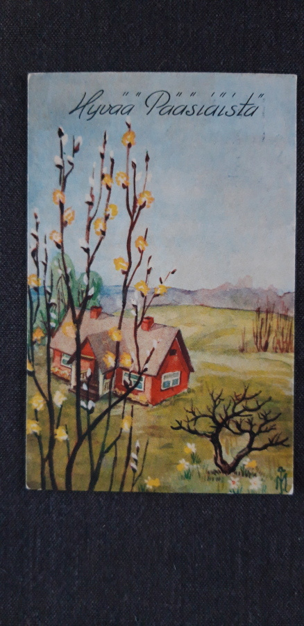 M. Trygg - Telegin pääsiäiskortti v. 1943, maisema