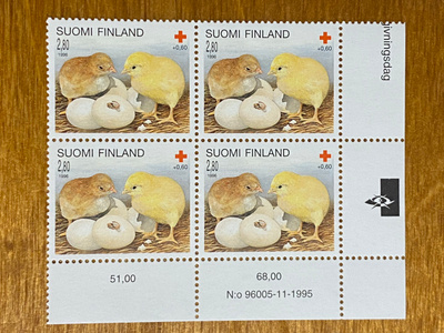 PR 1996 2,80MK NELIÖ NUMERO MARGINAALILLA**