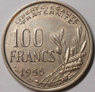 France. 100 francs 1955.