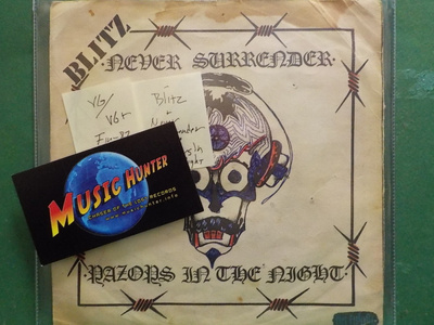 BLITZ - NEVER SURRENDER / RAZORS IN THE NIGHT - VG/VG+ 7"