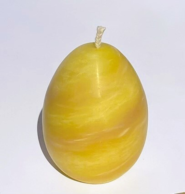 Mehiläisvahakynttilä - muna -keltainen- 7 cm x 10 cm