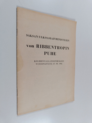 Joachim von Ribbentrop : Saksan ulkoasiainministerin von ...