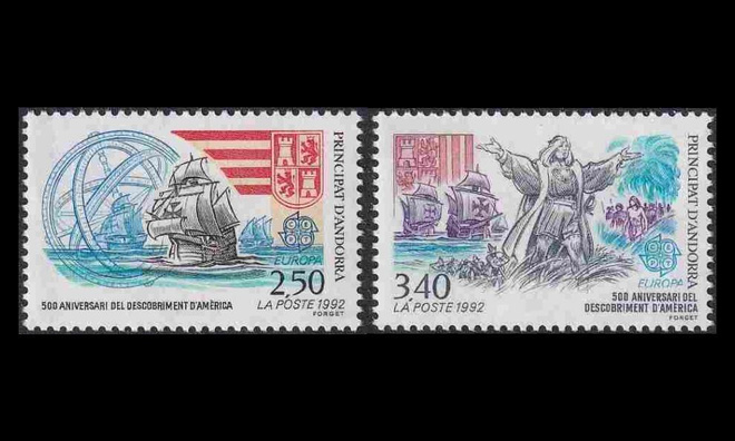Andorra Fr 437-8 ** Europa Amerikan löytäminen (1992)