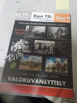 RISTO VUORIMIES VALOKUVANÄYTTELY FLYER NIMMARILLA
