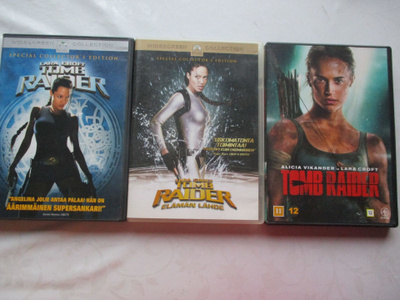 3 KPL TOM RAIDER DVD ELOKUVAA