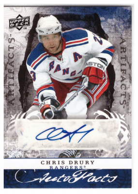 CHRIS DRUDY Rangers, 08-09 Artifacts Autofacts #AF-CD