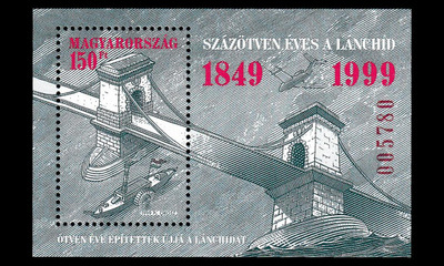 Unkari 4570BL252 ** Budapestin ketjusilta 150v (1999)