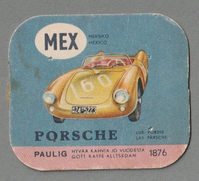 Porsche Paulig kahvilappu kahvikuva
