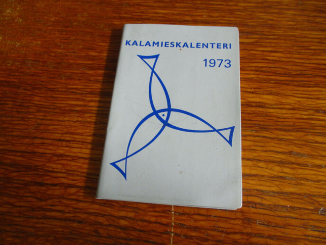 kalamieskalenteri 1973 käyttämätön muovikantinen