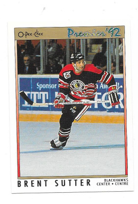 1991-92 OPC Premier #156 Brent Sutter Chicago Blackhawks