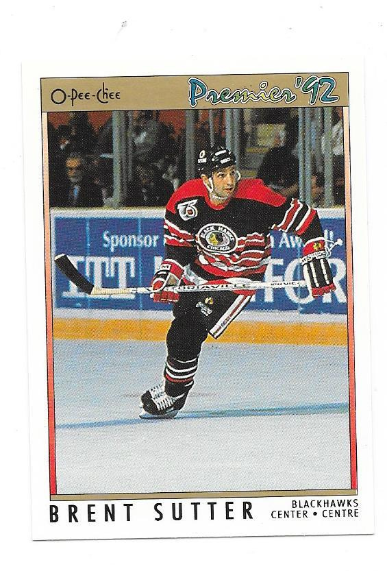 1991-92 OPC Premier #156 Brent Sutter Chicago Blackhawks