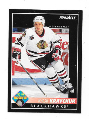 1992-93 Pinnacle #225 Igor Kravchuk Chicago Blackhawks