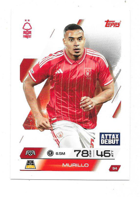 2025-26 Topps Match Attax #94 MURILLO , Nottingham Forest RC