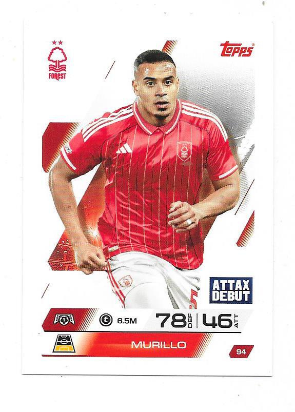 2025-26 Topps Match Attax #94 MURILLO , Nottingham Forest RC