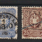 1875 SAKSA 10Pf-50Pf Vaakunamerkkejä leimattuna - pikkukuva 1