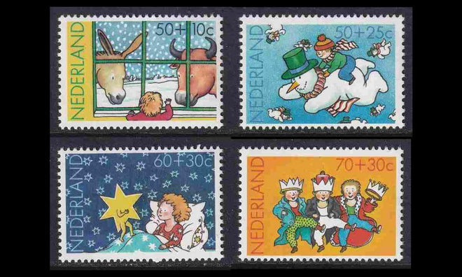 Alankomaat 1241-4 ** Voor het Kind joulu (1983)