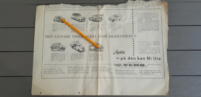 Austin Auto Lehtimainosleike n.1949