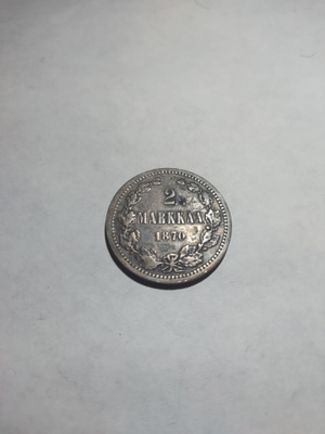 2 Mk kolikko vuodelta 1870