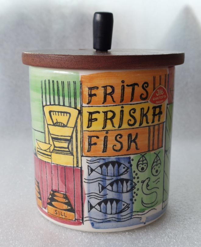 Vintage Jie Gantofta ' vår lilla stad 'purkki! 1.